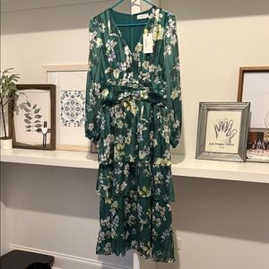 Greylin Teal Floral Dress